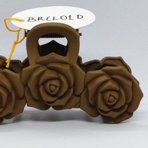 Dark brown Flower Clutch